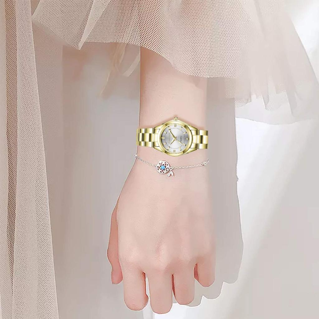 RORIOS watch Fashion Water Made in Quartz Diamond Sparkling Steel Simple and Perfect for Commuting or White B Women's Watch, Resistant, Japan,