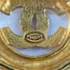 Used CHANEL Coco Mark Circle Brooch with Rice Grains, Gold