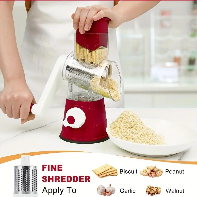 1pc Portable Manual Vegetable Cutter Slicer Multifunctional Round Rotate Mandoline Slicer Potato Cheese Kitchen Gadgets