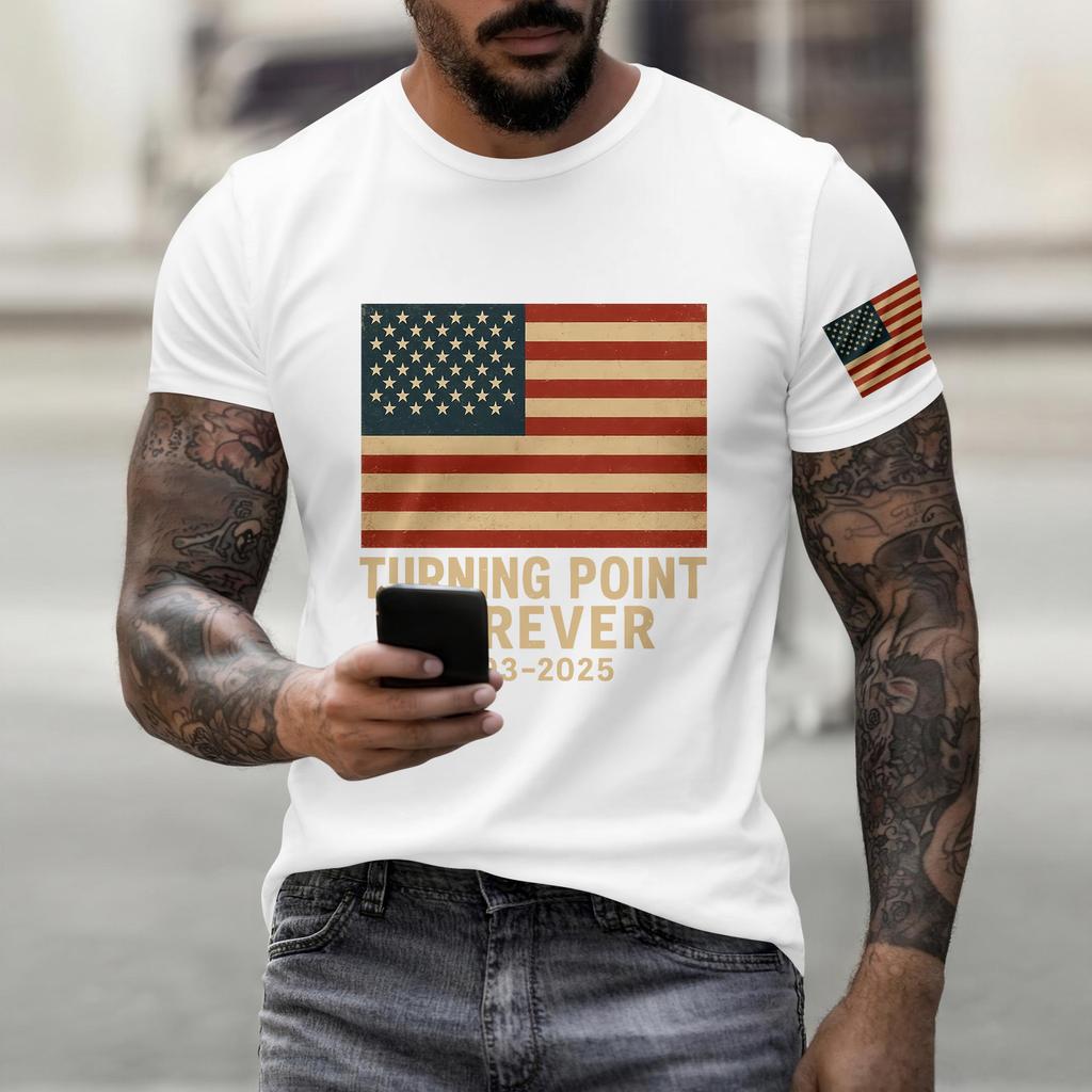 Fashionable Round Neck Short Sleeve Work Clothes Printed Tops For Mens Summer Tops