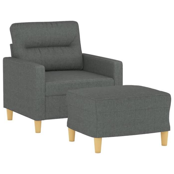 VidaXL Fauteuil avec repose-pied Gris foncé 60 cm Tissu, canapé, fauteuil, fauteuil TV, canapé simple, siège, canapé relax, 3201066