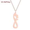 Kinitial Girl Boy Hollow 8 Infinity Pendants Necklaces for Women Fashion Stinless Steel Couple Chain Necklace Jewelry wholesale