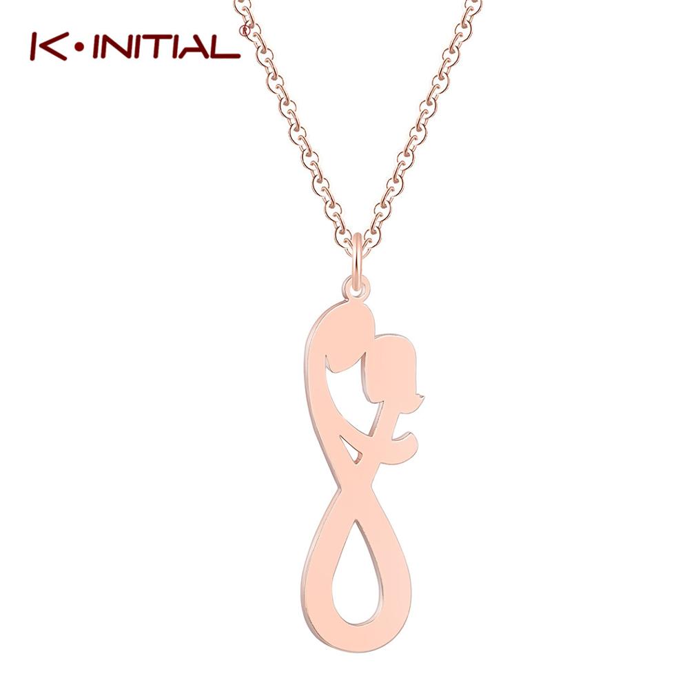 Kinitial Girl Boy Hollow 8 Infinity Pendants Necklaces for Women Fashion Stinless Steel Couple Chain Necklace Jewelry wholesale