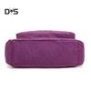 Solid Color Multi Pocket Zip Handbag Nylon Shoulder Storage Bag