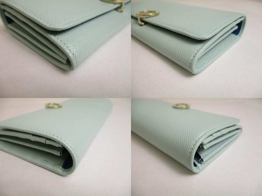 Authentic BVLGARI Light Leather Light Gold H/W Flap Long Wallet #a382  Refurbished