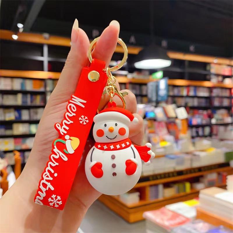 Cartoon Cute Santa Keychain Pendant Car Key Chain Schoolbag Pendant Christmas Gift