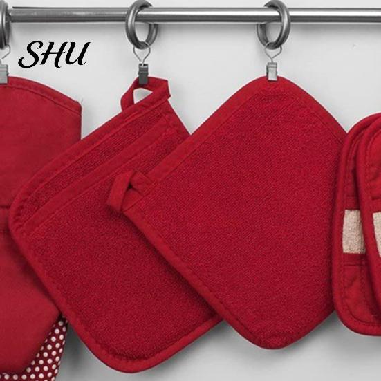 Baking Tools 2Pcs Mittens Breathable Anti-scalding Cotton Non-slip Potholder Oven Gloves for Daily Use Mitts