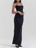 Elegant Strapless Bodycon Sexy Midi Dress Women Black Fashion Off-shoulder Sleeveless Dresses Ladies Korean Backless Club Party Dress 2026 New