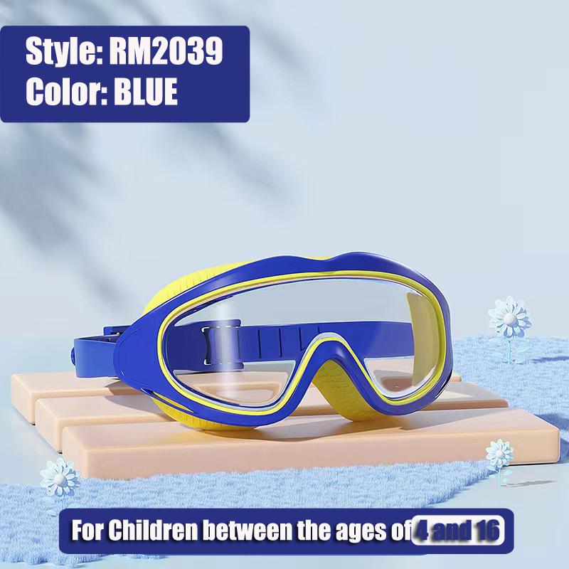 Kids Children's Swimming Goggles Boys and Girls Protective Swimming Glasses Waterproof Anti-fog Large Frame Swimming Goggles