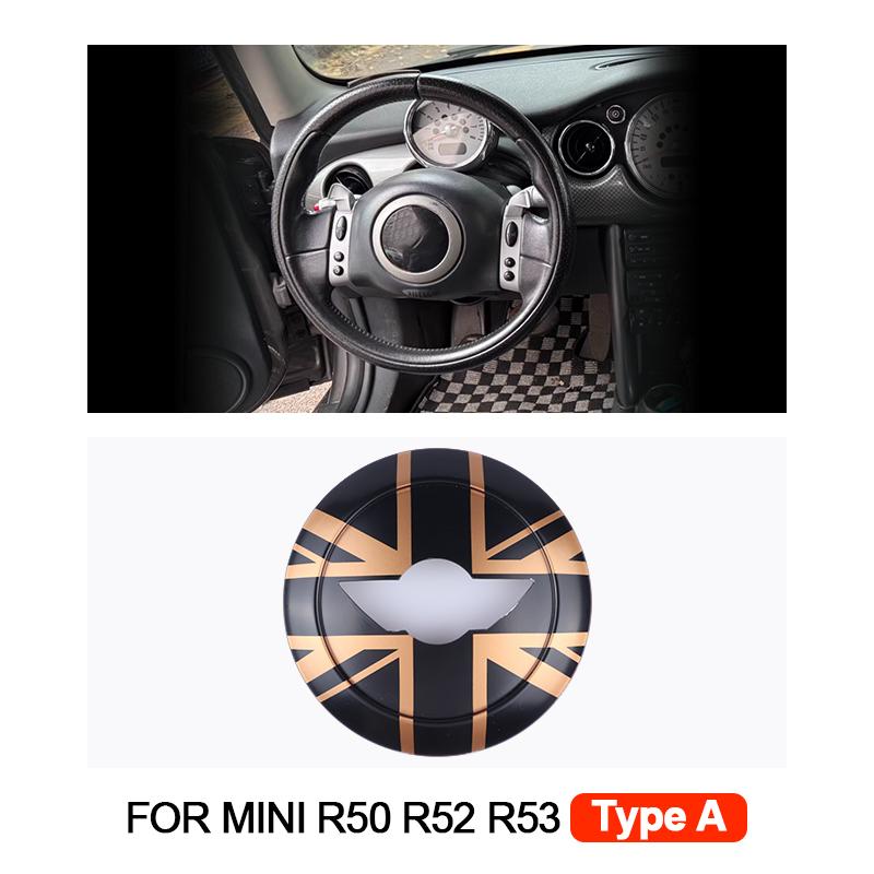 1PCS Car Steering Wheel Center Panel Car Sticker Night Jack For MINI Cooper R50 R52 R53 For Mini Cooper Interior Accessories