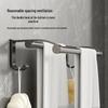No-Drill Space Aluminum Double Towel Rack with Shelf