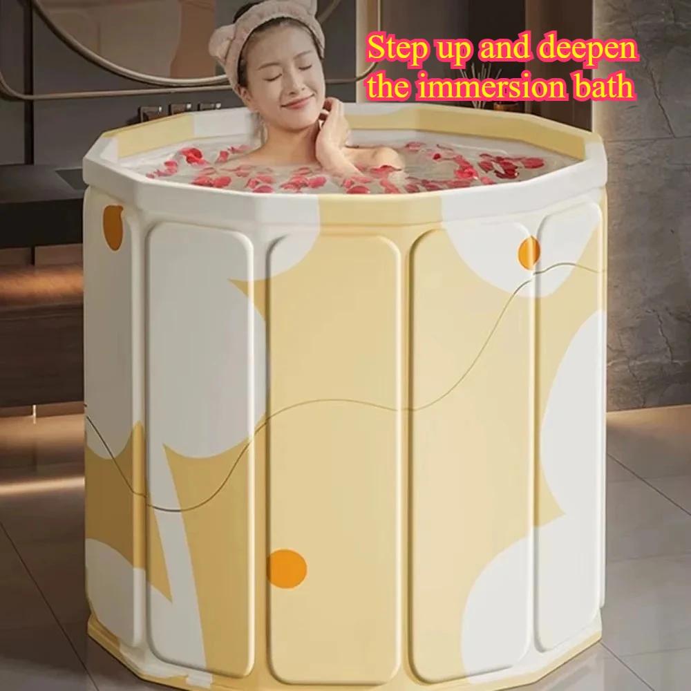 Foldable Bathtub Portable and Durable Adult Bathtub Long-lasting Temperature Control Lock Type Bath Tub Non Installed Bathtub
