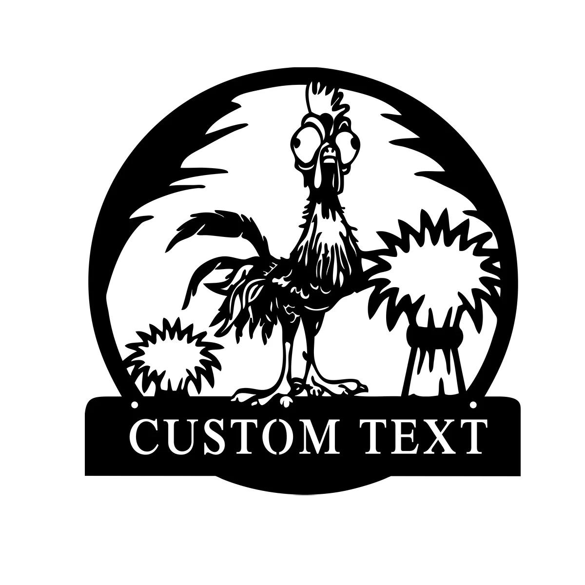 

Custom Rooster Metal Wall Art, Personalized Farmhouse Sign for Room, Country Home Decor Rustic Gift чёрный