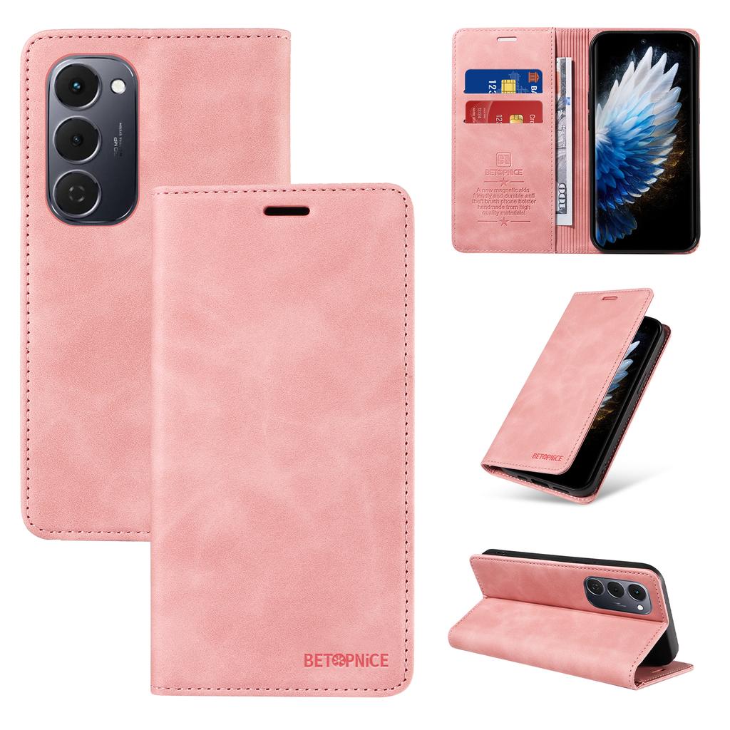 For TECNO Spark 40 Pro+ 4G Case BETOPNICE Magnetic Closure RFID Blocking Wallet Stand Leather Phone Cover