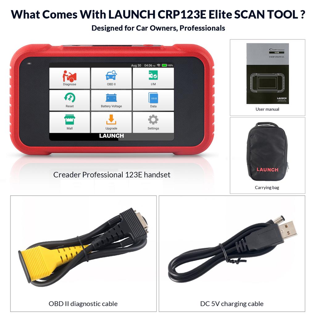LAUNCH X431 CRP123E V2.0 OBD2 Scanner ENG ABS Airbag SRS AT Auto Diagnostic Tool 7 Reset Code Reader Automotive tools PK CRP123
