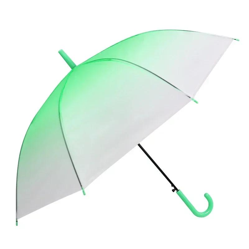Automatic Transparent Umbrella for StudentsChildren Long Handle Straight Rod Environmentally Friendly Transparent Umbrella