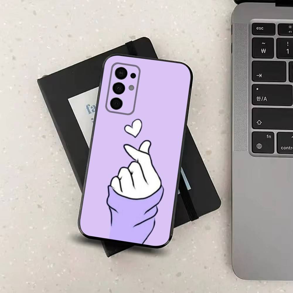 Lovely Hand Heart For Samsung Galaxy A73,J7,22,Note,72,41,31,8,9,52,71,53,32,Soft Black Silicone Cover Case