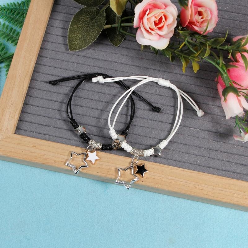 Fashionable His and Hers Bracelets, Set of 2pcs Woven Rope Lovers Bracelets Handwoven Bangles Couple Wrist Chains