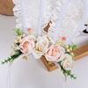 Bunny Headband Lace Bunny Ear Design Hair Hoop with Colorful Artificial Flowers Forest Style Easter