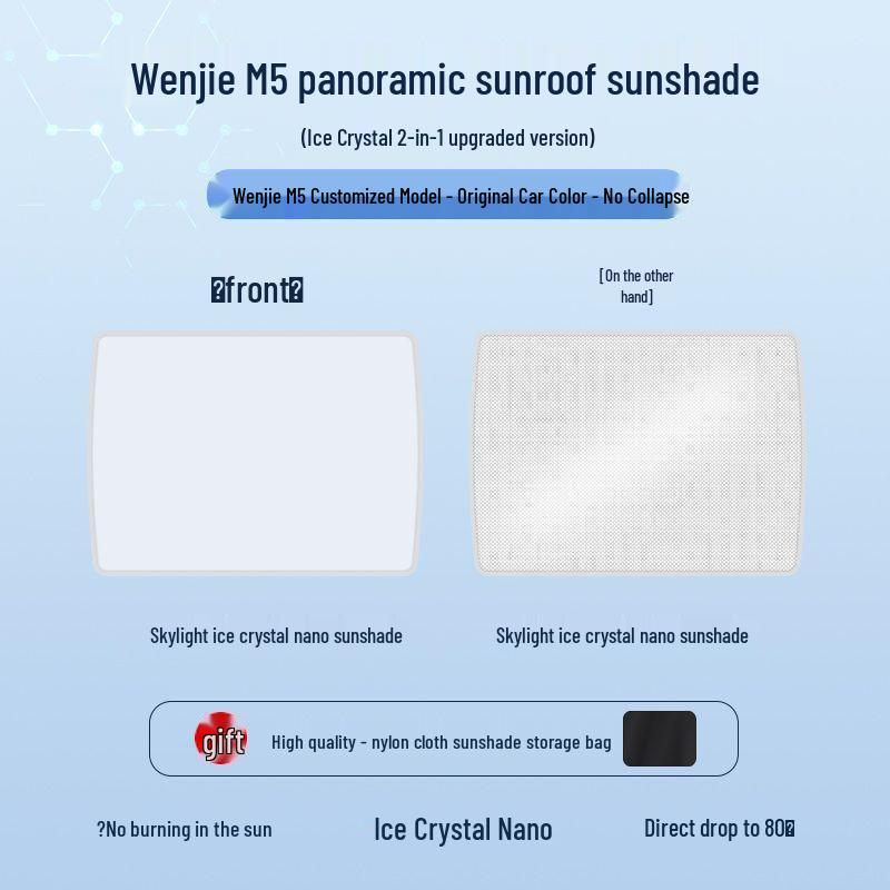 

AITO Wenjie M5 Sunroof Sunshade - Crystal Sun, Heat Insulation, Light Blocking