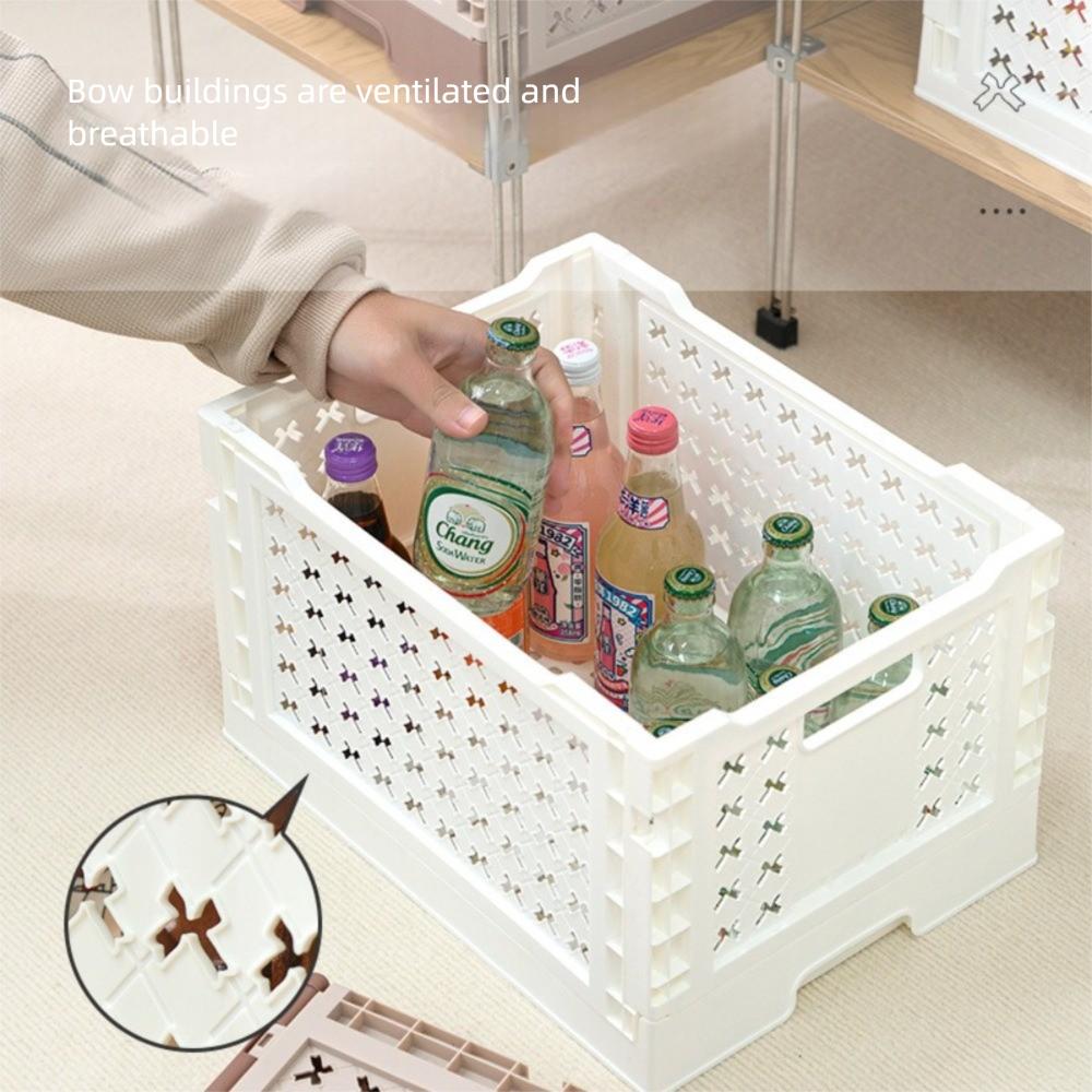 6 Colors Foldable Storage Basket Collapsible Folding Toy Box Plastic Crate Box  Kitchen