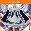 Bedårende Re:Zero - Starting Life in Another World Tvillinger Ram/rem Cosplay Maidkjole Med Stilig Hodeplagg Inkludert