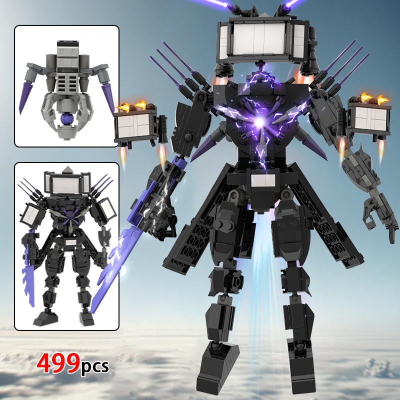 MOC Skibidi Toileted Giant Titan TVman Upgrade Speakerman Building Blocks Action Figure Model Construction DIY Bricks Toy Fan