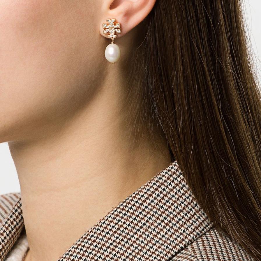 Tory Burch Classic Logo Minimalist Versatile Metal Earrings Women earrings 60525-137
