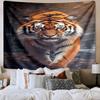 Tiger In The Snowstorm Tapestry Room Decoration Wall Hanging for Living Room Bedroom, Dormitory, Birthday and Christmas Gifts