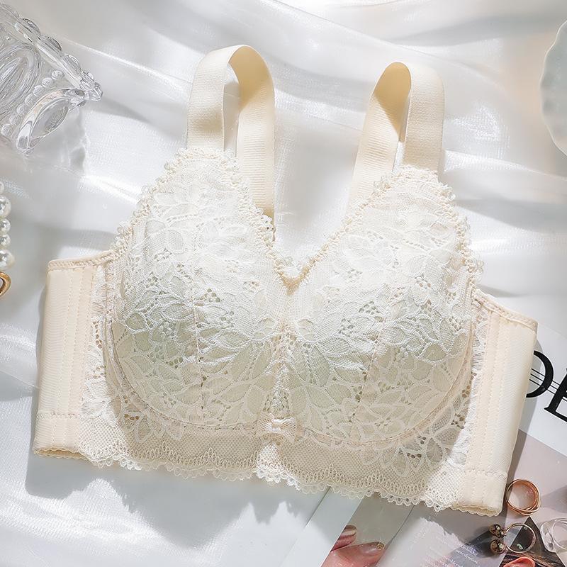 Thin Lace Without Steel Ring, Big Chest, Breathable, Closed Breasts, Bra Cover Gathered To Prevent Sagging