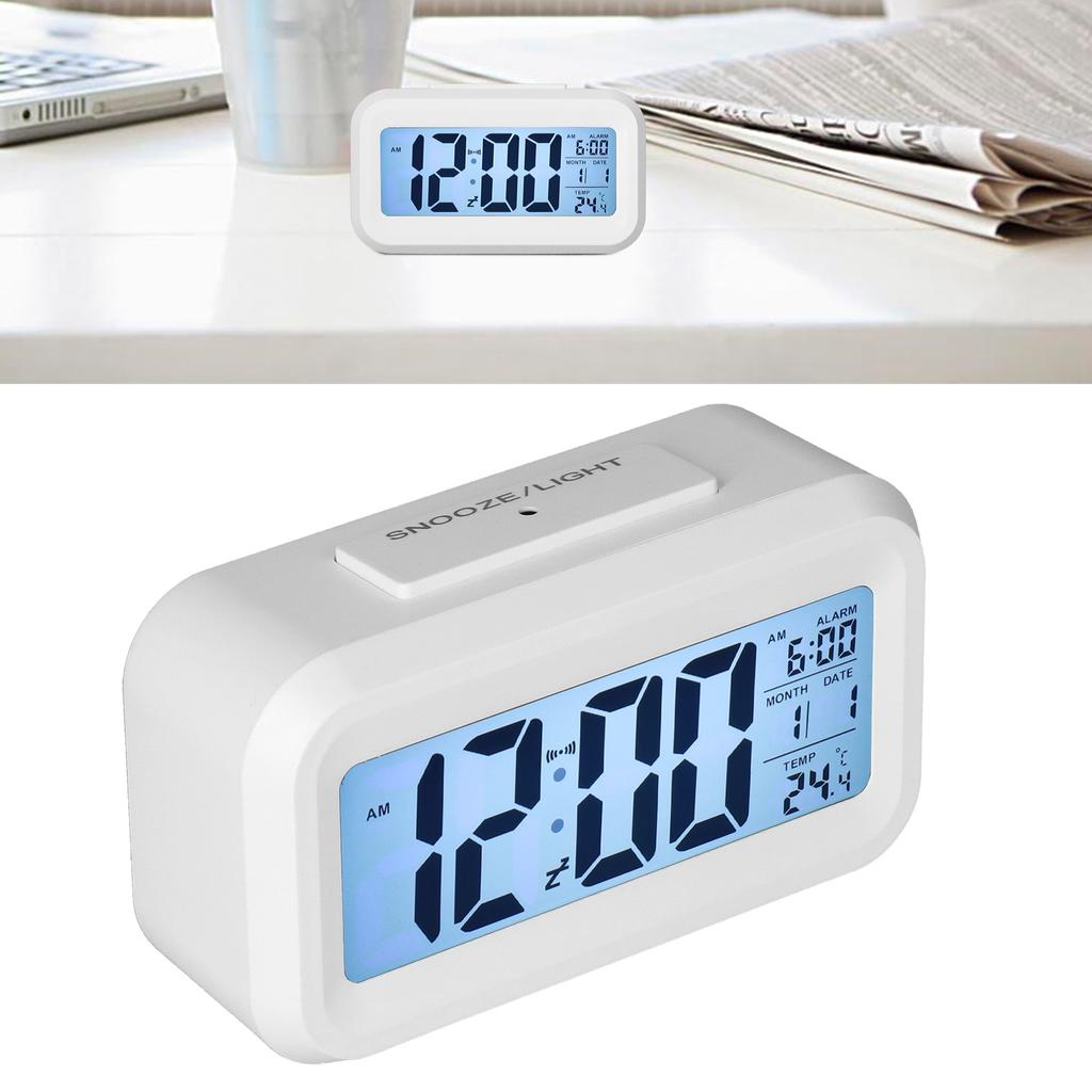 Digital Alarm Clock LED Large Display Electronic Night Light Snooze Function Alarm Clock for Bedroom