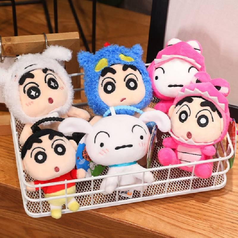 Plush Shinchan Crayon Doll Keychain Accessory Backpack Pendant Gift Children