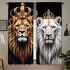 2 Panels Lion King Queen Printed Curtains Polyester Living Room Bedroom Window Drapes Home Decor