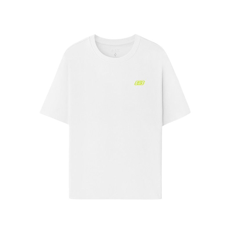 Skechers Round Neck Loose Breathable Knitted Short Sleeve T-Shirt Unisex tops L226U045-0019 S