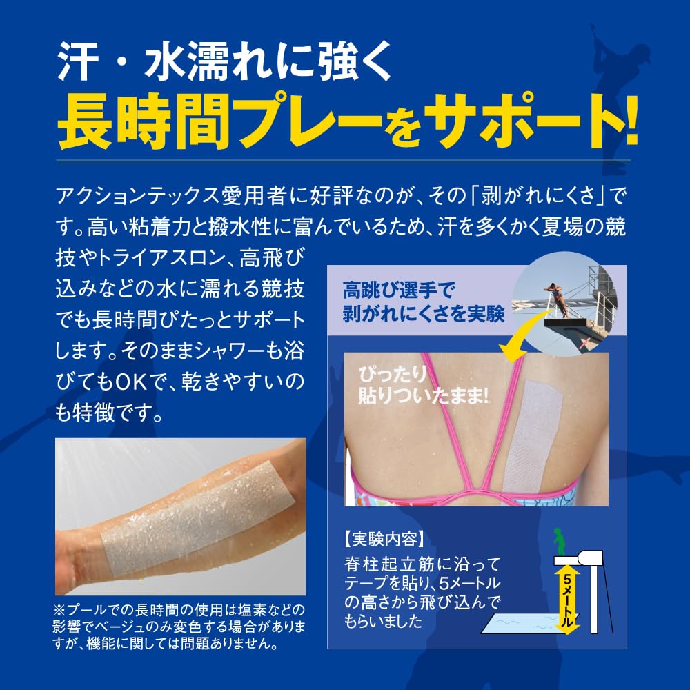 Dia Kogyo Action Tex x Nastro Taping Tipo Sport Maratona Idrorepellente Fisso (beige) No. 5 50.0mm 3.5m (6 rotoli) #2050005