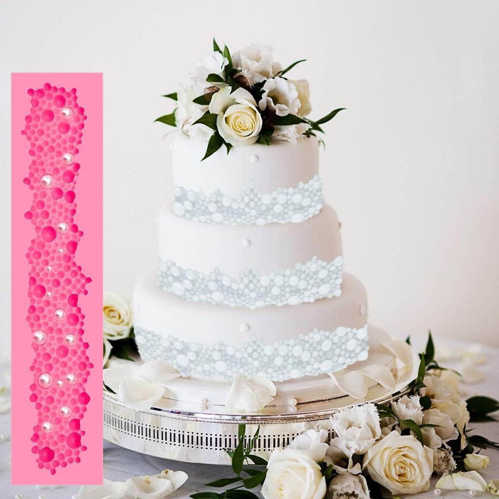 2 Pieces Rope and Pearl Silicone Molds Fondant Chocolate Bubble Mold for Cake Decoration Cupcake Topper Kitchen DIY Baking Tools