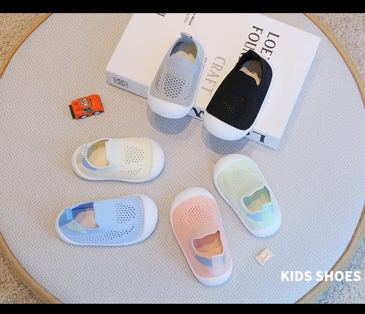 Atmungsaktive Flyknit-Mesh-Schuhe für Kinder - Kollisionsschutz, weiche Sohle, Bonbonfarben, Unisex Kleinkind Freizeit