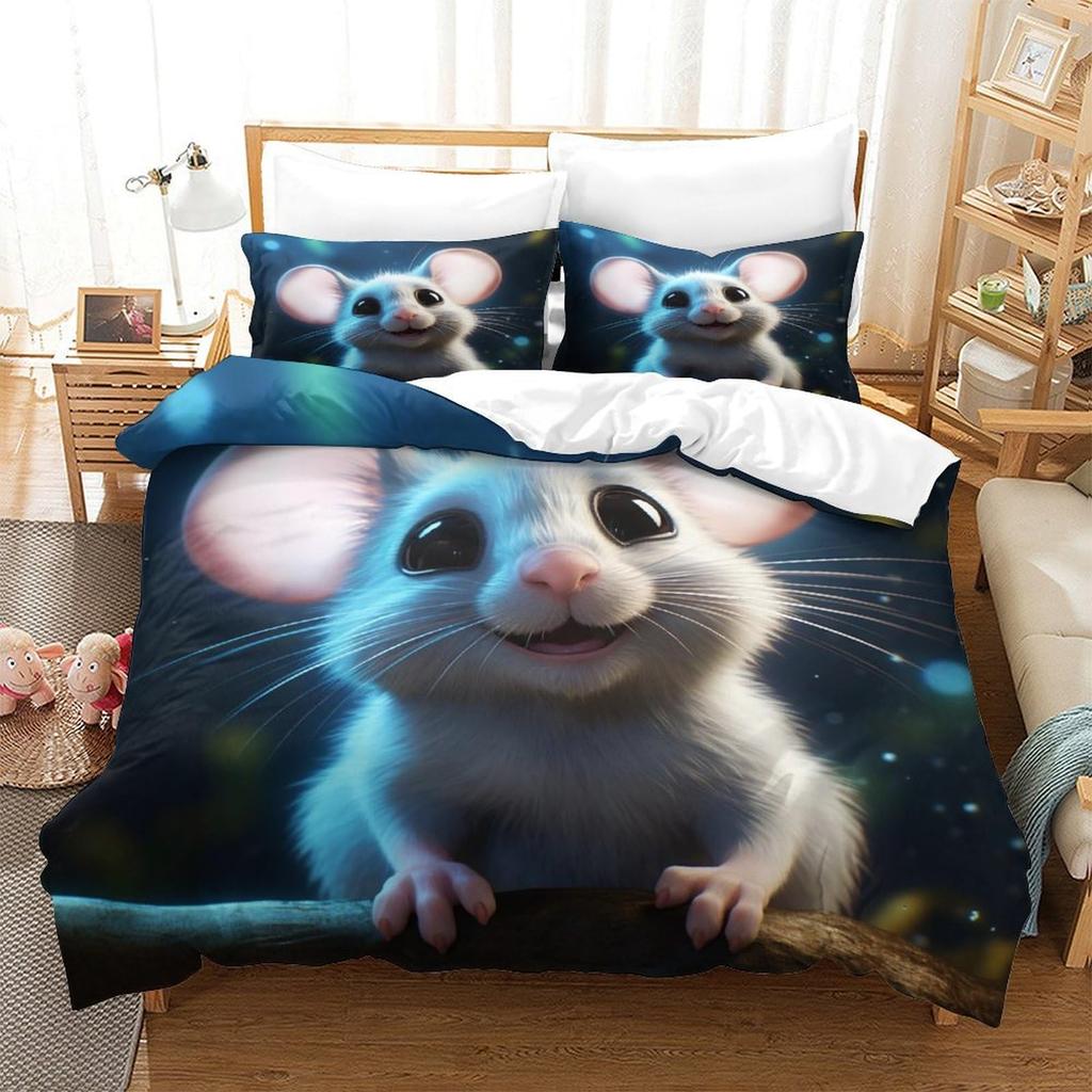 Mouse Duvet Cover Sets For Children Comforter Covers Lightweight Down Room Decor Queen Size 2 Pillowcases 1 Duvet Cover No Quilt