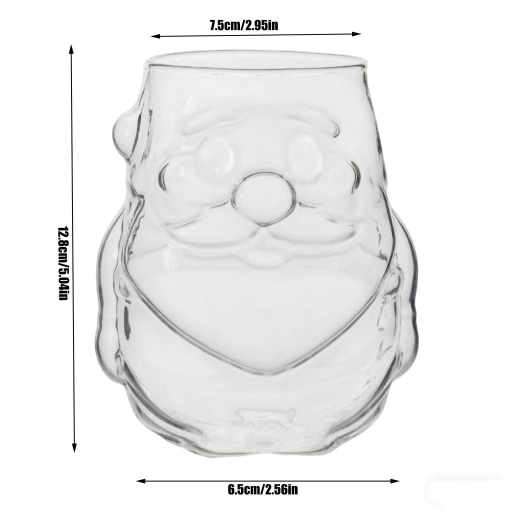 Creative Santa Claus Glassware Transparent Milk Coffee Cup Heat-resistant Multifunction Water Cup Christams Party Gift