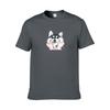 Husky Happy Funny Dog Tshirt Short Sleeve Crew Neck Casual Summer Tops Tee
