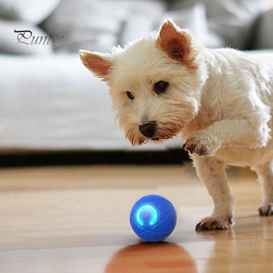 Automatic Moving Pet Ball Jumping with LED Light Boredom Stress Relief Smart Interactive Cat Dog Shaking Toy USB Rechargeable Electric Supplies