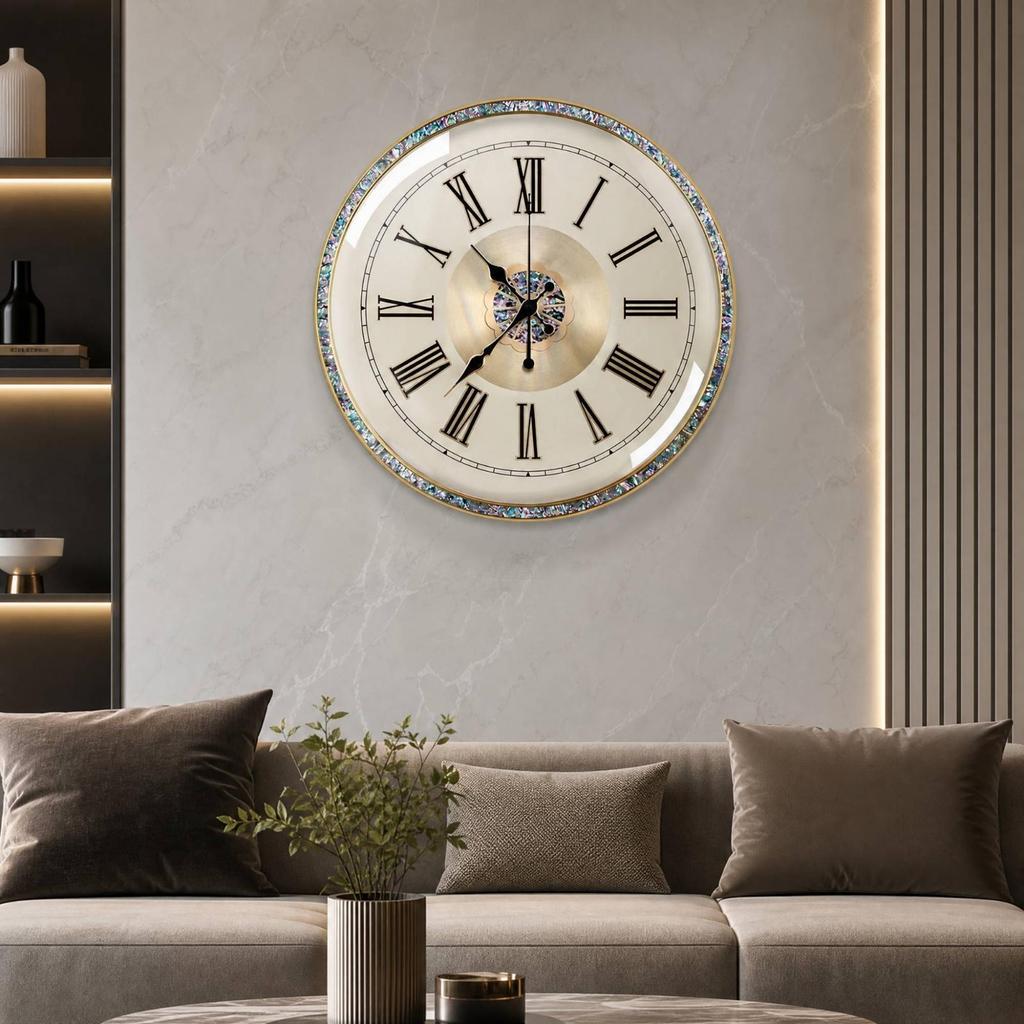 Decorative Wall Clock with Roman Numerals Large for Office, Entryway