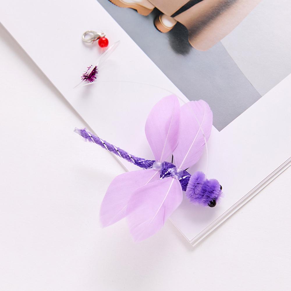 10pcs Random Mix Feather Dragonfly Replacement Head Cat Teaser Stick Change Heads Toys Pet Supplies