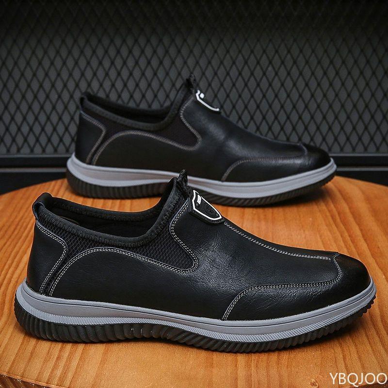 Dicksohlige rutschfeste Lederschuhe Küche wasserdicht Herrenschuhe Komfort trendige Ballerinas Mode lässig Herrenschuhe Homme