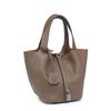 Leather Bucket Handbag Top Handle Tote Daily Shoulder Bag