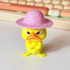 3D Printed Duck Figurine Set of 4 with Angry Face and Crossed Arm, Textured Hat Decorations for Office Desks, Display Shelves, and Entryways