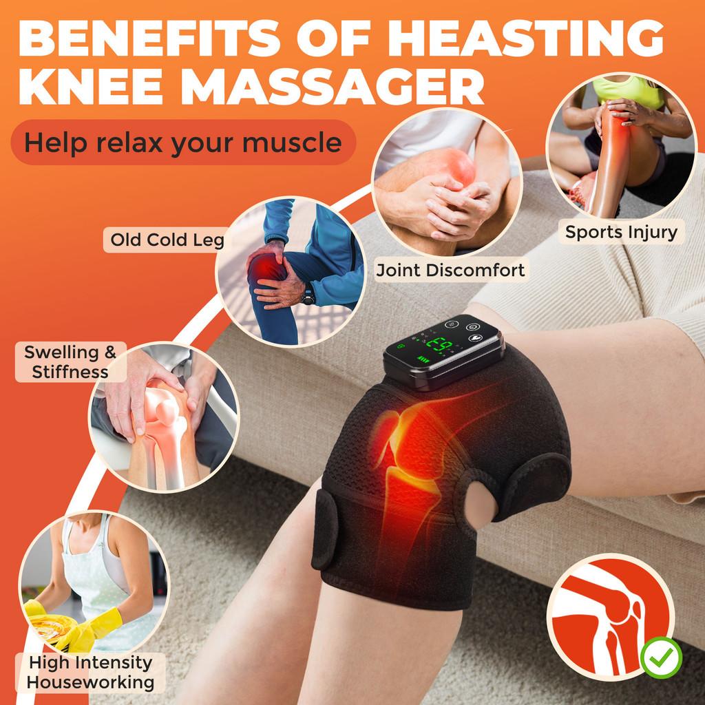 Massageador Multifuncional de Pernas Joelhos Aquecimento Articular Massagem Vibratória Suporte de Cotovelo Ombro Almofada Térmica Massageadora para Joelhos