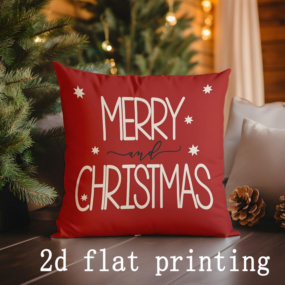 

Home Decor Merry Christmas Snowflake Pillow Covers Suitable For Sofa Bedroom Car Pillow Cover Cushion Rectangular Back Cushion 16x16Inch