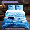 Personalized 3Pcs Bedding SetAstro Bot Custom Text Duvet Cover Pillowcase Set Bedroom Gift