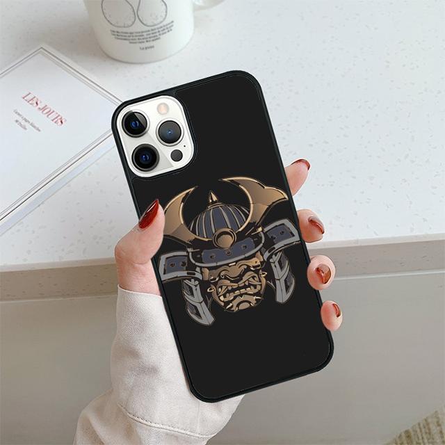 Samurai Mask Helmet Phone Case For iPhone 17 Air 13 12 14 15 16  Cover For Apple 14 15 16 Pro Max Plus Coque